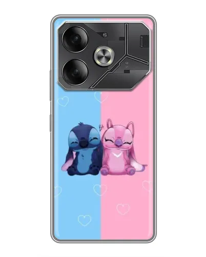 Чохол для TECNO Pova 6 з картинкою «Stitch та Angel Love»