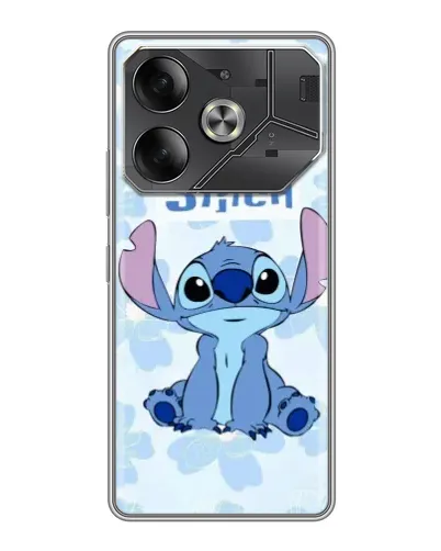 Чохол для TECNO Pova 6 з картинкою «Stitch серед квітів»