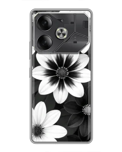 Чохол для TECNO Pova 6 з картинкою «Монохромні айстри» Чохол для TECNO Pova 6 з картинкою «Монохромні айстри»