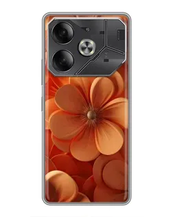 Чохол для TECNO Pova 6 з картинкою «Помаранчева макро квітка»