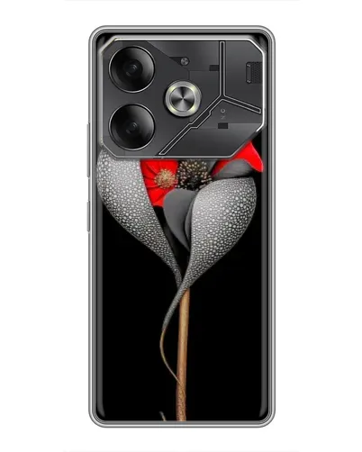 Чехол для TECNO Pova 6 с картинкой «Серебряный фантазийный цветок» Чехол для TECNO Pova 6 с картинкой «Серебряный фантазийный цветок»