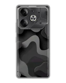 Чохол для TECNO Pova 6 з картинкою «Темний абстрактний камуфляж»