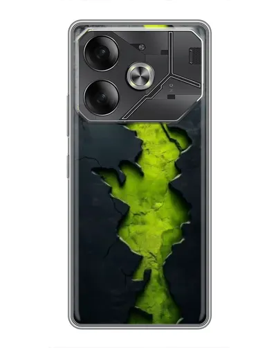 Чохол для TECNO Pova 6 з картинкою «Салатовий розлом скелі»