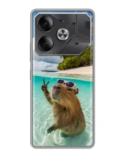 Чохол для TECNO Pova 6 з картинкою «Капібара на морі» Чохол для TECNO Pova 6 з картинкою «Капібара на морі»