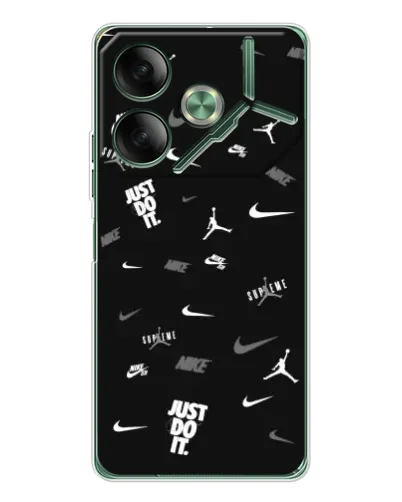 Чехол для TECNO Pova 7 5G с картинкой «Nike Black Pattern» Чехол для TECNO Pova 7 5G с картинкой «Nike Black Pattern»