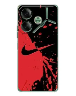 Чехол для TECNO Pova 7 5G с картинкой «Красные брызги Nike» Чехол для TECNO Pova 7 5G с картинкой «Красные брызги Nike»