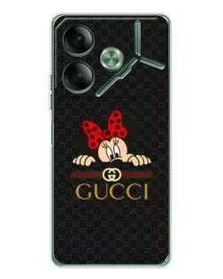 Чехол для TECNO Pova 7 5G с картинкой «Минни Маус Gucci — черный»