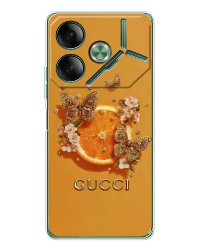 Чехол для TECNO Pova 7 5G с картинкой «Gucci — золотые бабочки» Чехол для TECNO Pova 7 5G с картинкой «Gucci — золотые бабочки»
