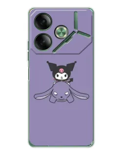 Чехол для TECNO Pova 7 5G с картинкой «Kuromi на лиловом фоне»