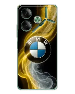 Чехол для TECNO Pova 7 5G с картинкой «Золотистый дым BMW»