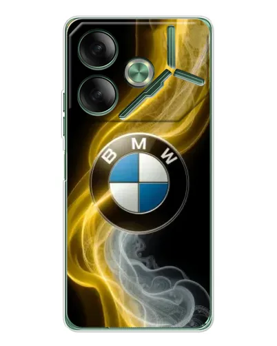 Чехол для TECNO Pova 7 5G с картинкой «Золотистый дым BMW»