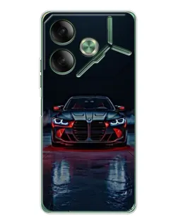 Чехол для TECNO Pova 7 5G с картинкой «BMW на мокрой дороге»