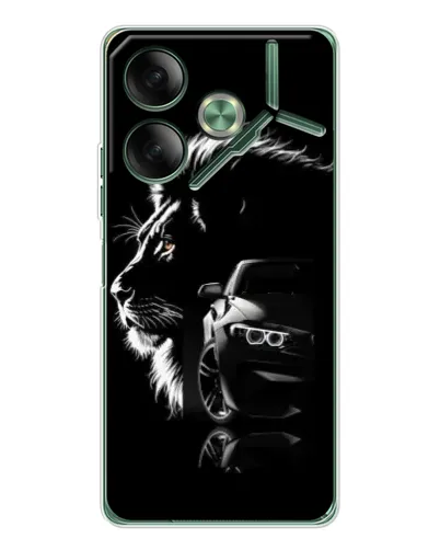 Чехол для TECNO Pova 7 5G с картинкой «BMW и лев»