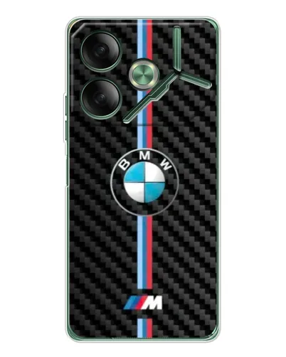 Чехол для TECNO Pova 7 5G с картинкой «Эмблема BMW и карбон»
