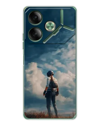 Чехол для TECNO Pova 7 5G с картинкой «Герой PUBG на скале»