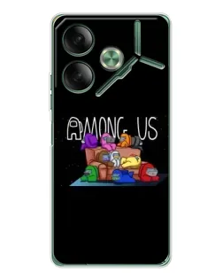 Чехол для TECNO Pova 7 5G с картинкой «Логотип Among Us»