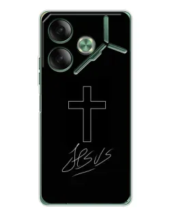 Чехол для TECNO Pova 7 5G с картинкой «Графический крест Jesus»