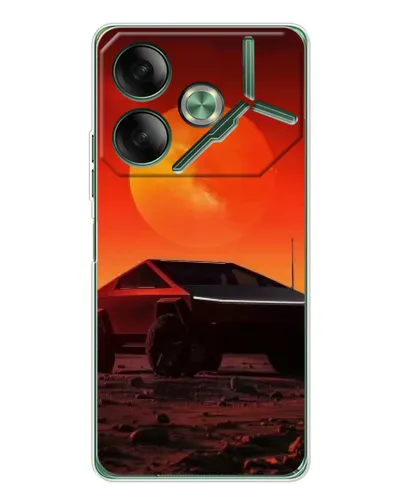 Чехол для TECNO Pova 7 5G с картинкой «Cybertruck на Марсе»