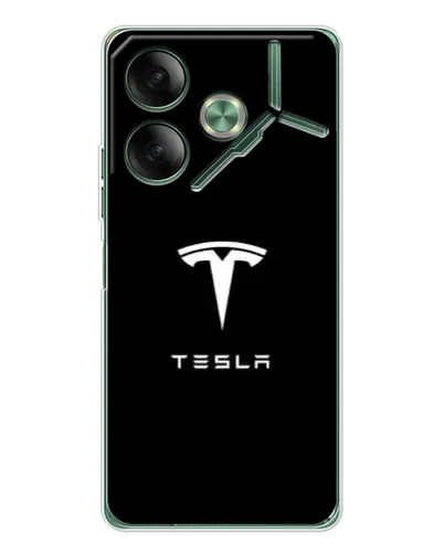 Чехол для TECNO Pova 7 5G с картинкой «Tesla White Logo»