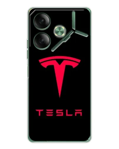Чехол для TECNO Pova 7 5G с картинкой «Tesla Red Logo»