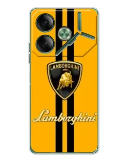 Чехол для TECNO Pova 7 5G с картинкой «Lamborghini Stripe желтый»