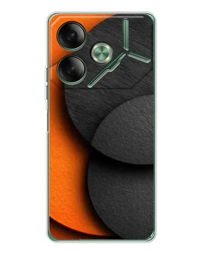 Чехол для TECNO Pova 7 5G с картинкой «Геометрия оранжевых кругов»