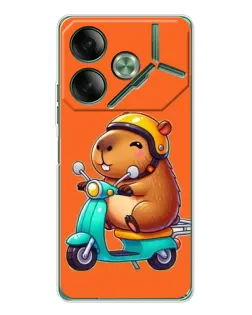 Чехол для TECNO Pova 7 5G с картинкой «Капибара на скутере» Чехол для TECNO Pova 7 5G с картинкой «Капибара на скутере»