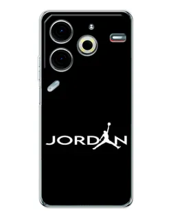 Чехол для TECNO Pova 7 Pro с картинкой «Jordan White Logo»