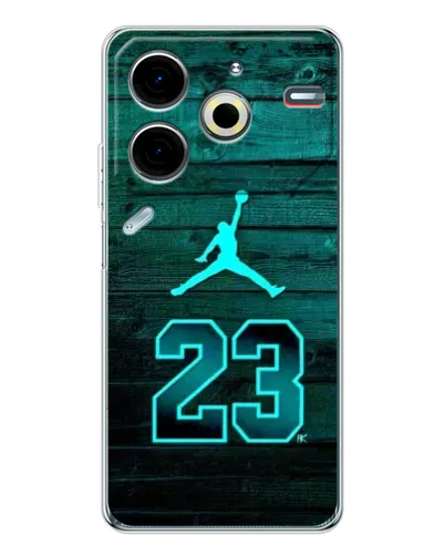 Чехол для TECNO Pova 7 Pro с картинкой «Jordan Cyan 23»