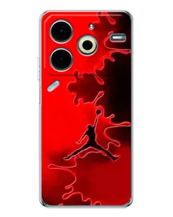 Чехол для TECNO Pova 7 Pro с картинкой «Jordan Red Smoke»