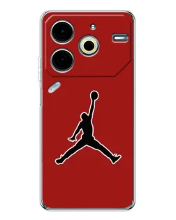Чехол для TECNO Pova 7 Pro с картинкой «Jordan Red Back»