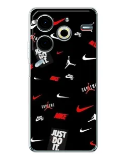 Чехол для TECNO Pova 7 Pro с картинкой «Nike Mix Pattern»