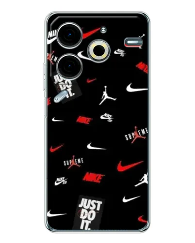 Чехол для TECNO Pova 7 Pro с картинкой «Nike Mix Pattern»