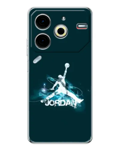 Чехол для TECNO Pova 7 Pro с картинкой «Jordan Blue Fire»