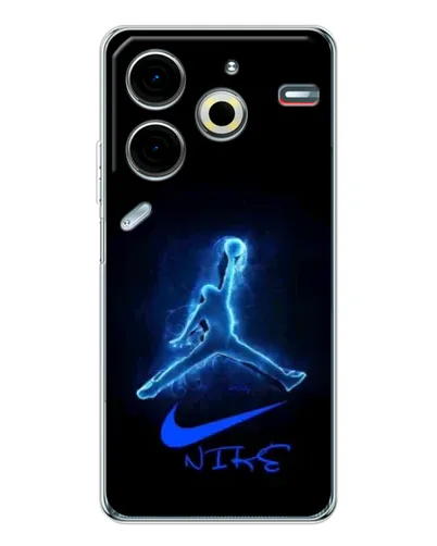 Чехол для TECNO Pova 7 Pro с картинкой «Jordan Neon Blue»