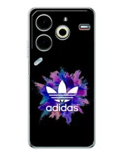 Чехол для TECNO Pova 7 Pro с картинкой «Взрыв красок Adidas»