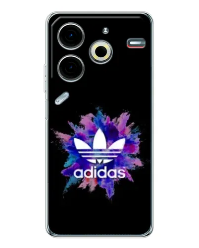 Чехол для TECNO Pova 7 Pro с картинкой «Взрыв красок Adidas»
