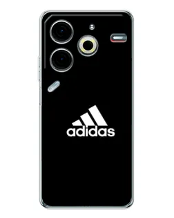 Чехол для TECNO Pova 7 Pro с картинкой «Черная классика Adidas»
