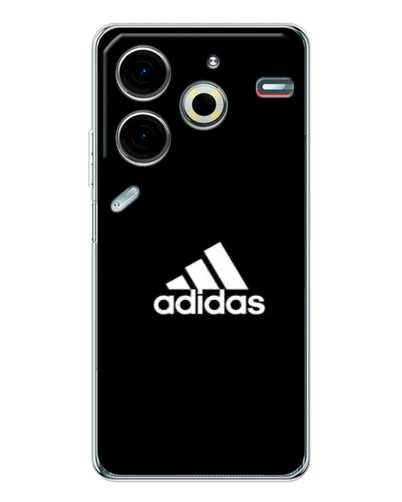 Чехол для TECNO Pova 7 Pro с картинкой «Черная классика Adidas»
