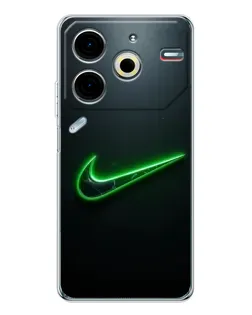 Чохол для TECNO Pova 7 Pro з картинкою «Неоновий контур Nike»