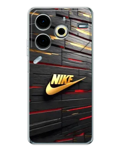 Чохол для TECNO Pova 7 Pro з картинкою «Золотий Nike на металі»