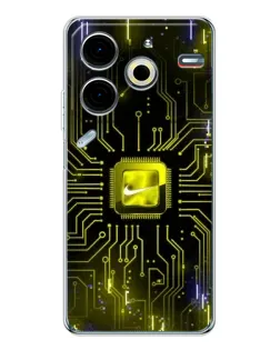 Чохол для TECNO Pova 7 Pro з картинкою «Nike — золота іскра»