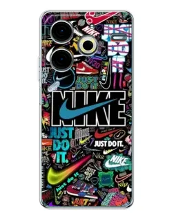 Чехол для TECNO Pova 7 Pro с картинкой «Яркий коллаж Nike»