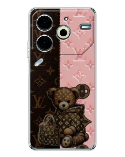 Чохол для TECNO Pova 7 Pro з картинкою «Ведмедик у стилі LV» Чохол для TECNO Pova 7 Pro з картинкою «Ведмедик у стилі LV»