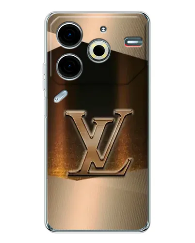 Чохол для TECNO Pova 7 Pro з картинкою «LV — золоте сяйво» Чохол для TECNO Pova 7 Pro з картинкою «LV — золоте сяйво»