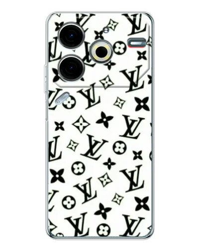 Чохол для TECNO Pova 7 Pro з картинкою «Монохромний хаос LV» Чохол для TECNO Pova 7 Pro з картинкою «Монохромний хаос LV»