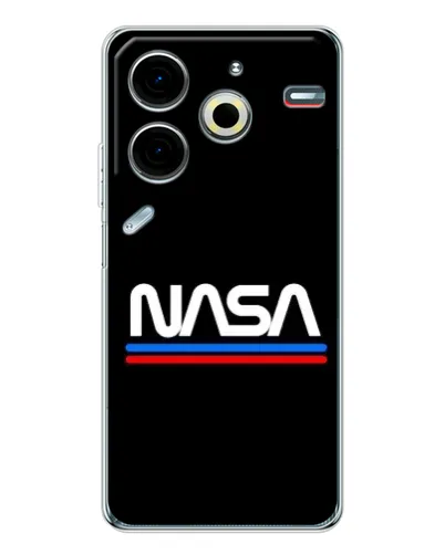 Чохол для TECNO Pova 7 Pro з картинкою «NASA — класика Red Blue»