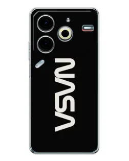 Чохол для TECNO Pova 7 Pro з картинкою «NASA — вертикальний логотип»
