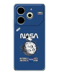 Чохол для TECNO Pova 7 Pro з картинкою «NASA — місячна місія»