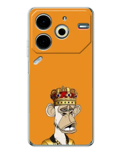 Чехол для TECNO Pova 7 Pro с картинкой «Золотая обезьяна Bored Ape» Чехол для TECNO Pova 7 Pro с картинкой «Золотая обезьяна Bored Ape»
